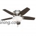 Hunter Fan 42" Hugger Ceiling Fan in Brushed Nickel with Cased White Glass Light Kit  5 Blade (Certified Refurbished) - B06XDY2LJM